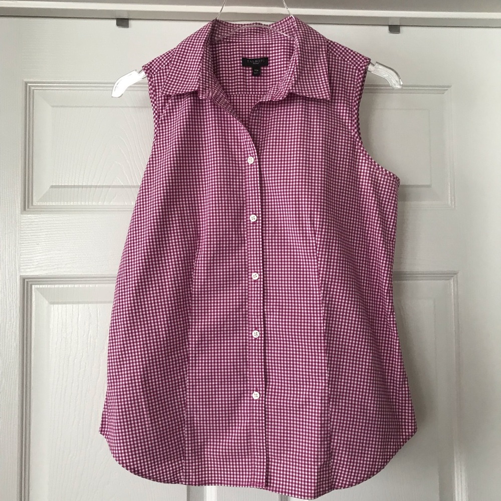 Talbots | Gingham Print Sleeveless Blouse